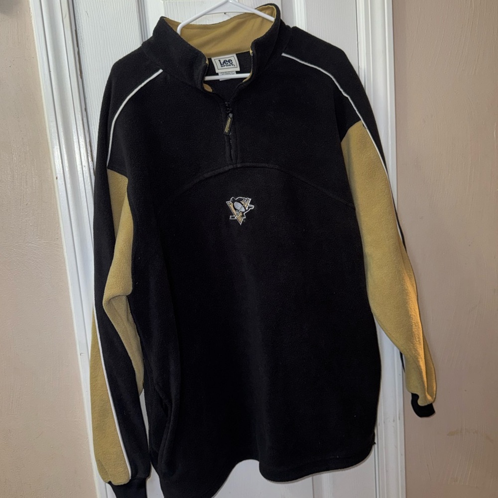 Vintage LEE Pittsburgh Penguins fleece Quarter-Zip Pullover